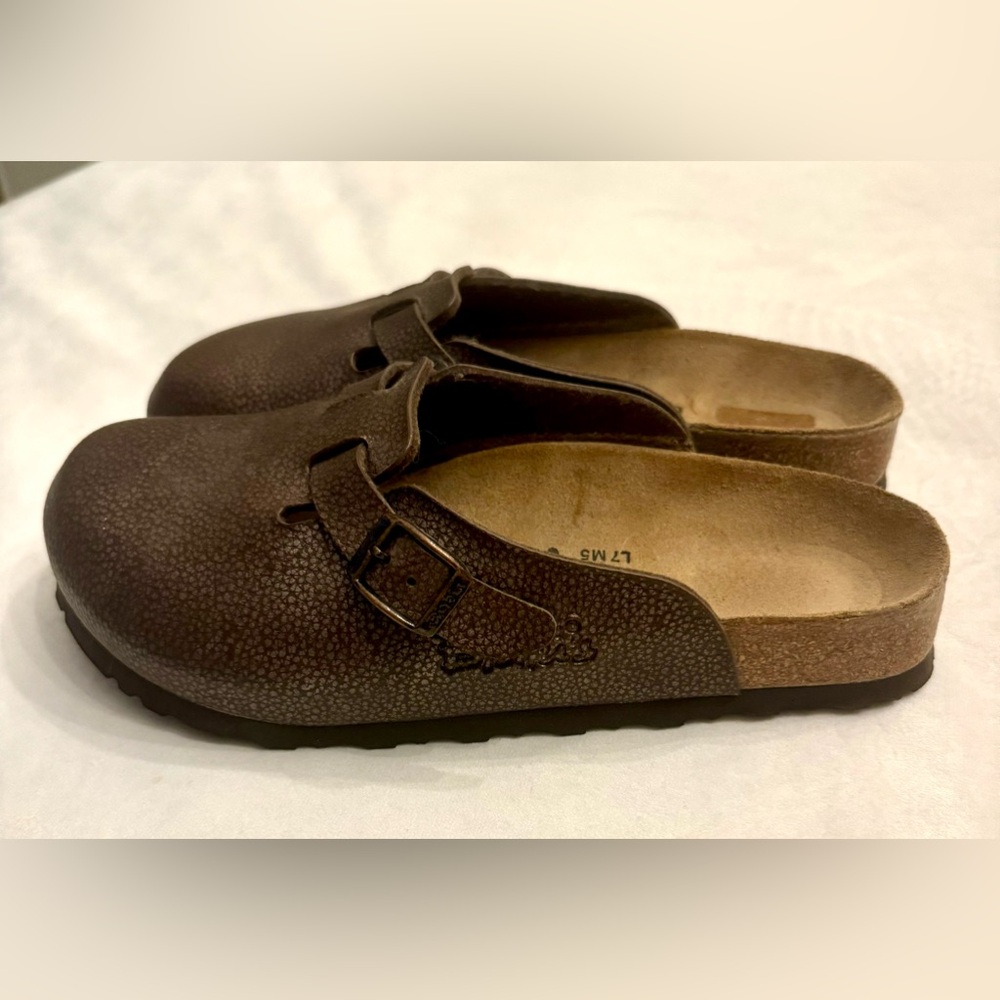Birkenstock Brown Leather Mules with Adjustable Straps